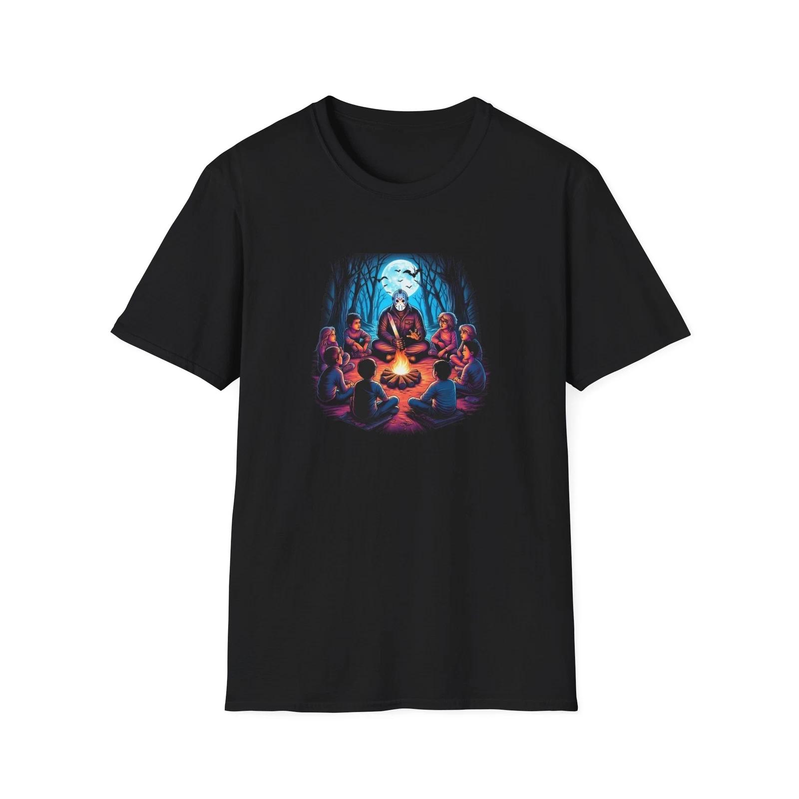 Jason s Campfire Ghost Stories T-Shirt – Spooky Slasher Campfire Graphic Tee XXXL