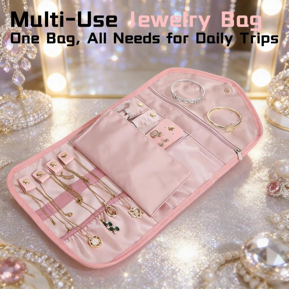 Portable Travel Storage Bag Foldable Design Jewelry Pouch Jewelry Case  Necklaces Earrings