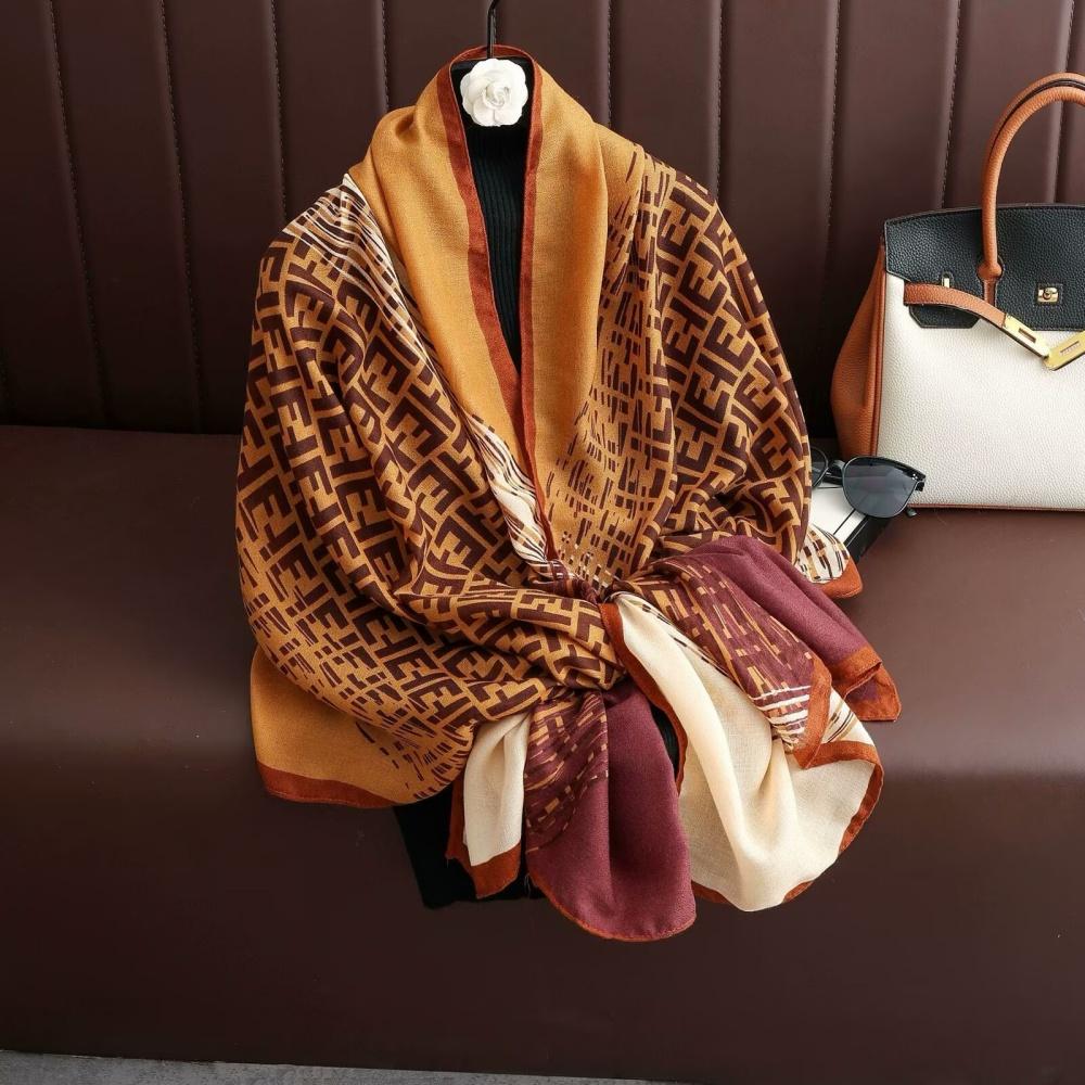 180X85Cm Retro Cashew Flower Scarf Women'S All-Season Cotton And Linen Feel Large Scarf Warm Sun Protection Neck Shawl Hijab