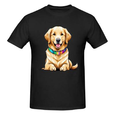 Golden Retriever T-Shirt for Men Cotton Plus Size T Shirts Men's Short Sleeve Round Neck Summer Clothes Tops S-6XL