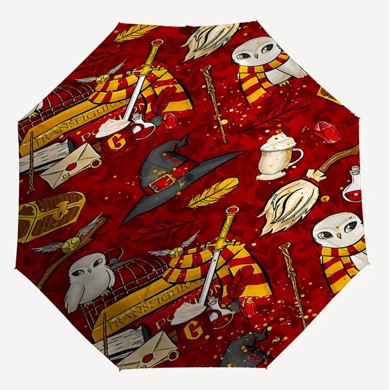 1PC Warner Harry Potter Broomstick Umbrella-8-Rib Reinforced, Automatic Open, Lightweight & Durable-A61