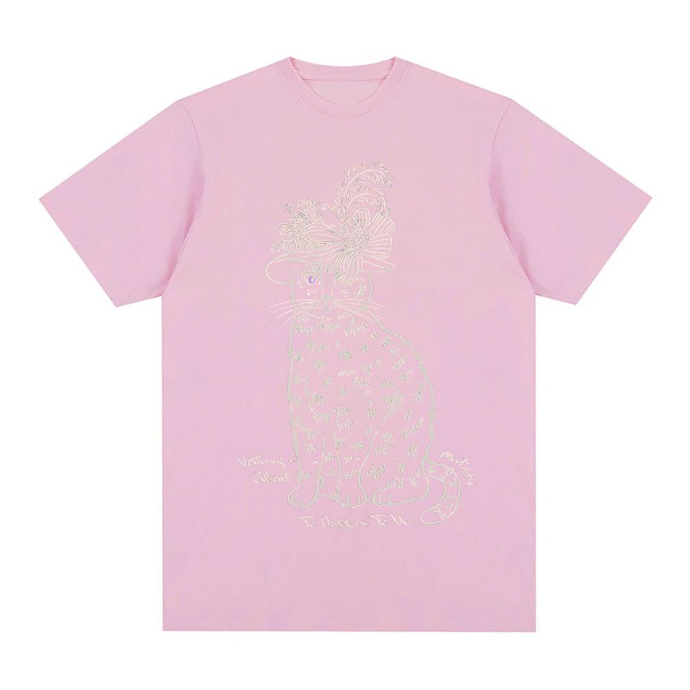 VICTORIAN CAT TEE Summer Mitski Harajuku Oversized Clothes Fashion 100Cotton Oneck Tops Clothes Round Neck Comfortable Tees