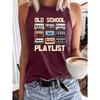 Tanktop mit Band- und Buchstabenaufdruck, Lässiges ärmelloses Tanktop für den Sommer, Damenbekleidung