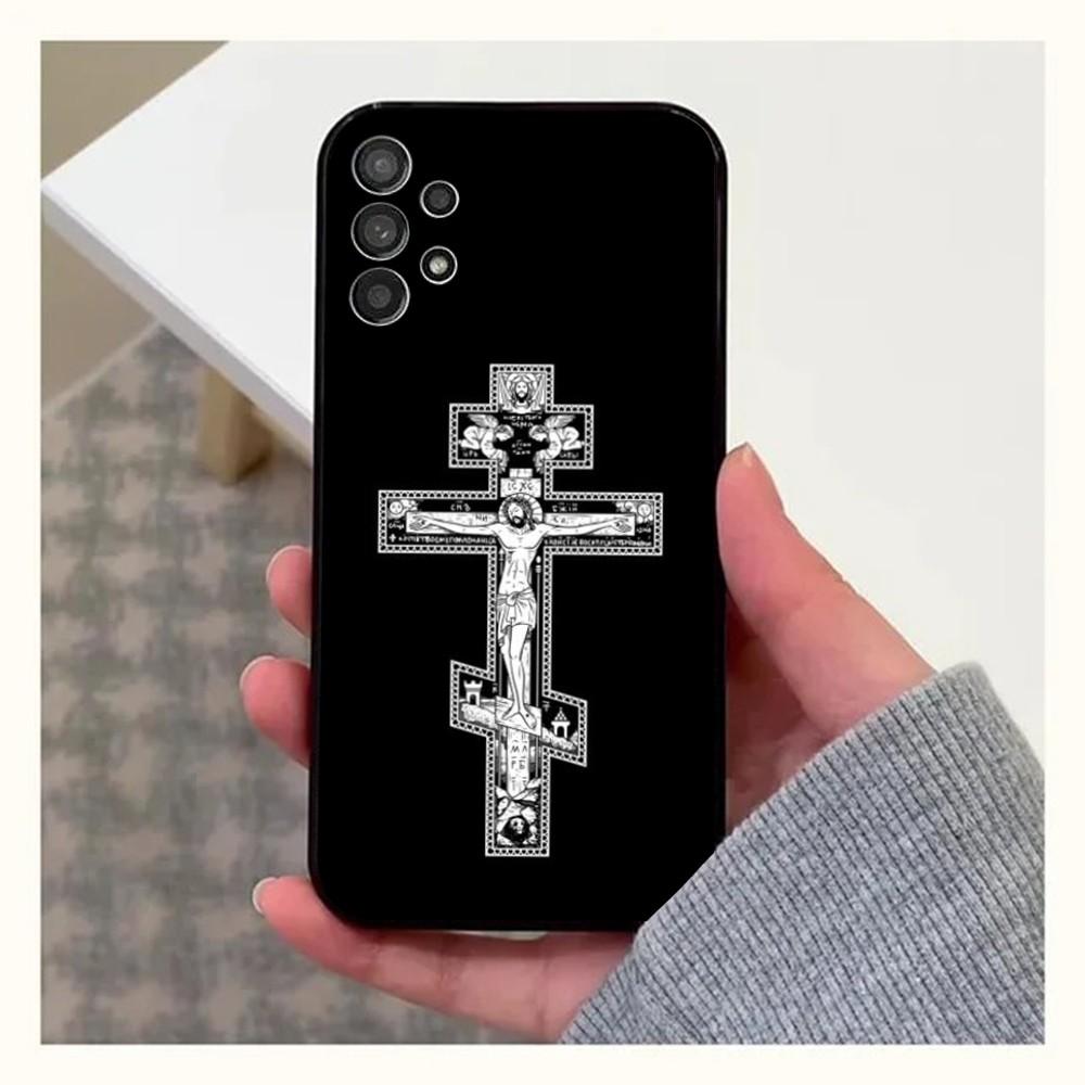 

Orthodox Cross Icon Phone Case For Samsung Galaxy A13,A21s,A22,A31,A32,A52,A53,A71,A80,A91 Soft Black Cover Samsung a135g