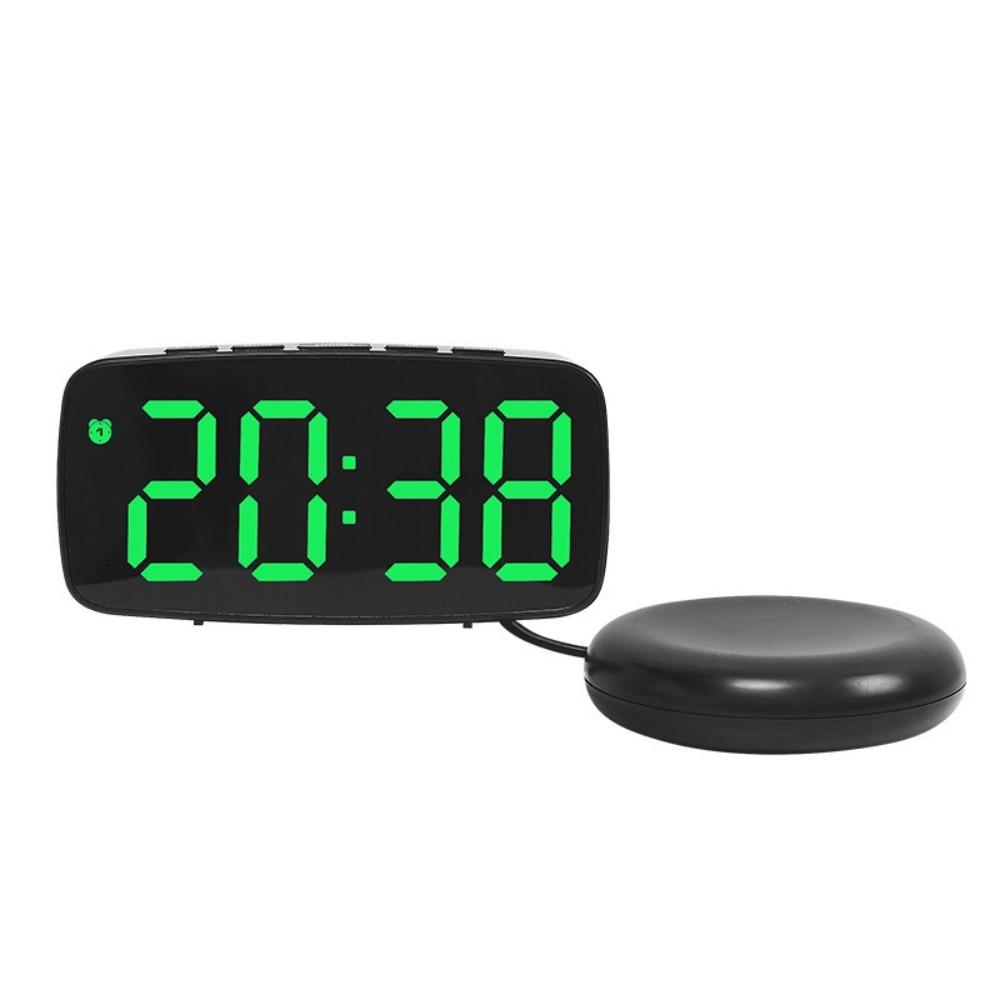 LED Large Screen Electronic Alarm Clock Adjustable Brightness Bedside Clock  Deep Sleeper