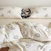 2026 60s Washed Cotton 4-Piece Bedding Set Soft Breathable Solid Stripe Geometric Design