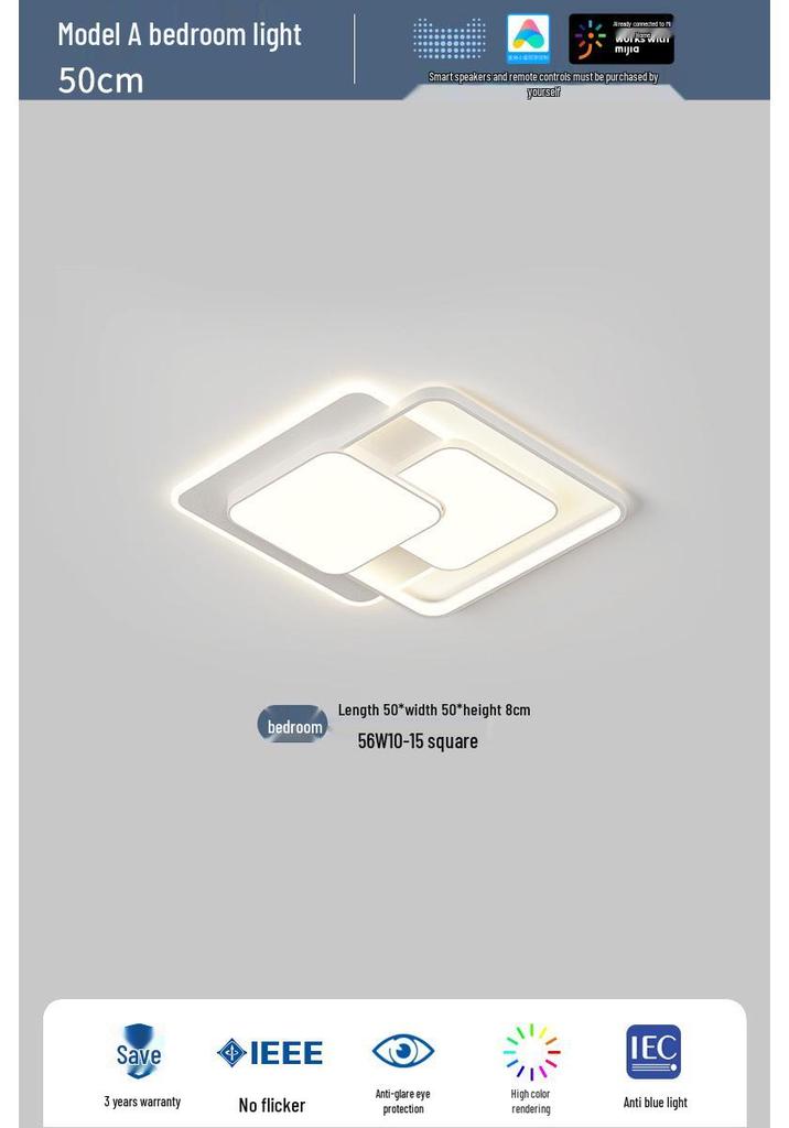 Cream Minimalist Smart Ceiling Light for Living Room - 2022 Popular Style Lighting Fixture Package