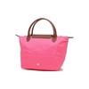 Longchamp 23 Snap Zipper Closure Short Handle No Shoulder Strap Canvas With Leather Trim Tote Bag Small Women Tote Bags Candy-Pink 1621089P73