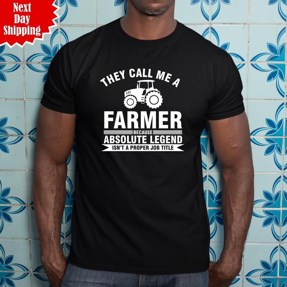

They Call Me A Farmer T-Shirt Printed Tractor Farming Funny Gift 100% Cotton Top XL