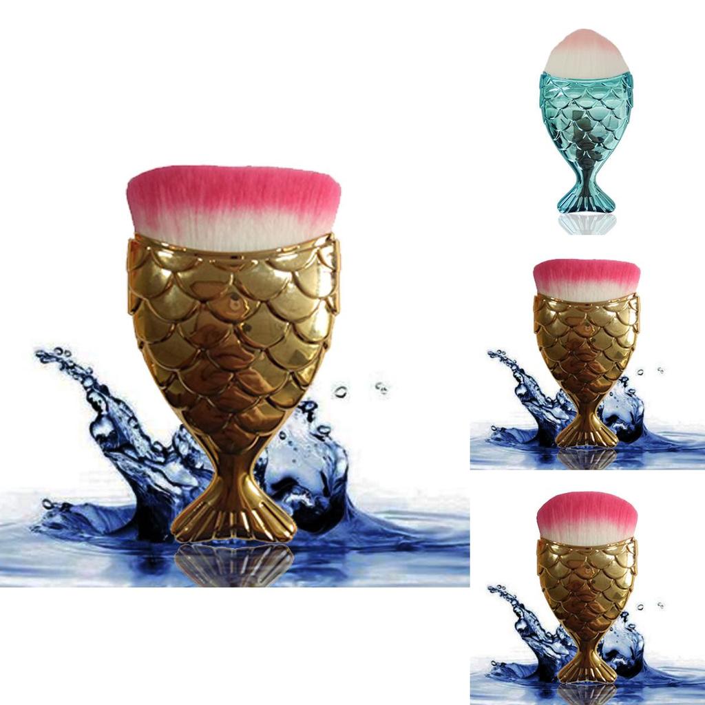 Mermaid Themed Cosmetic Brush With Durable Plastic Handle For Professional And Home Use