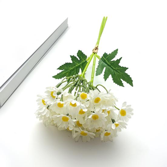 Künstliches Kamillenbündel Künstliche Kamillenblüten mit biegsamen Stielen UV-beständige realistische Kunstblumen für Zuhause Vase Garten Hochzeitsdeko