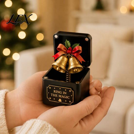 Festive Holiday Decorations Christmas Magic Gift Box, Spring-Loaded Pop-Up 3D Santa Small Presents Claus Snowman Angel Elk Trick Box for Xmas Parties,
