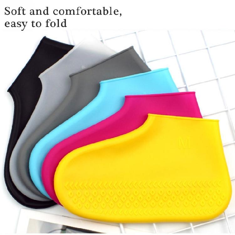 Collapsible Anti Slip Rain Shoe Covers Reusable Silicone Design Full Coverage Shoe Protectors For Hiking Daily Use