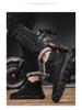 Men's Plus-Size Handmade Leather Ankle Boots: Fashionable Lace-Up Casual Shoes