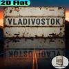 Vladivostok Retro Cracked Finish D Flat Printing License Plate Style Metal Tin Sign Russian Far East City Themed Decorative Al