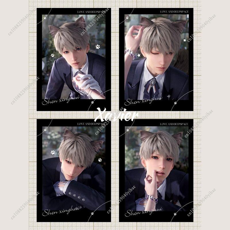 4 Arkusze/Zestaw Miłość i Głębia Kosmosu Sylus Rafayel Zayne Xavier Caleb Anime Cosplay Kolekcja Pocztówek Kartka Notes Kartka dla Fanów