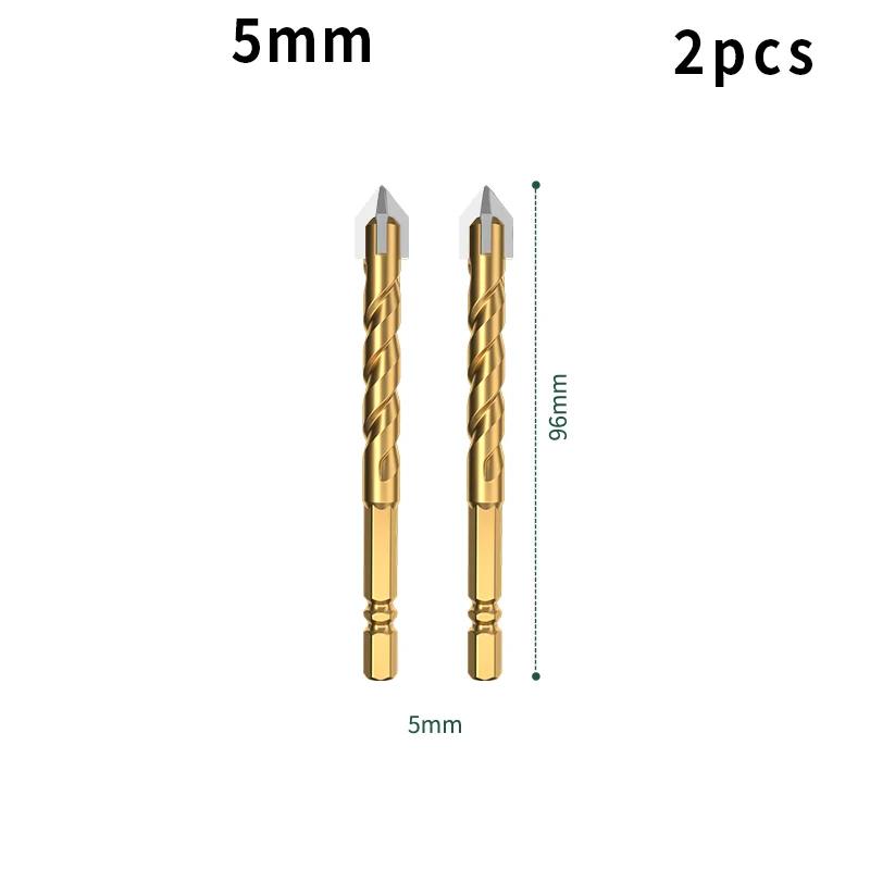 Tile Drilling Drill Bit Glass Cement Concrete Metal Marble Special High Hardness Four-Edged Alloy Drill Bit Dry Drilling 5-12mm