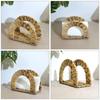 Decorative Straw Tissue Dispenser Handmade Desktop Napkin Organizer Woven Napkin Holder  Family
