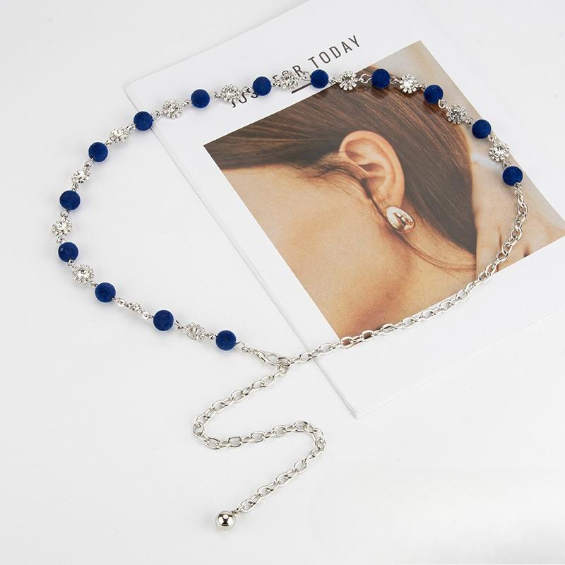 

Трендовая и Модная Декоративная Цепочка на Талию с Шариком из Страз Женское Платье Джинсы Y2K Декоративный Женский Ремень