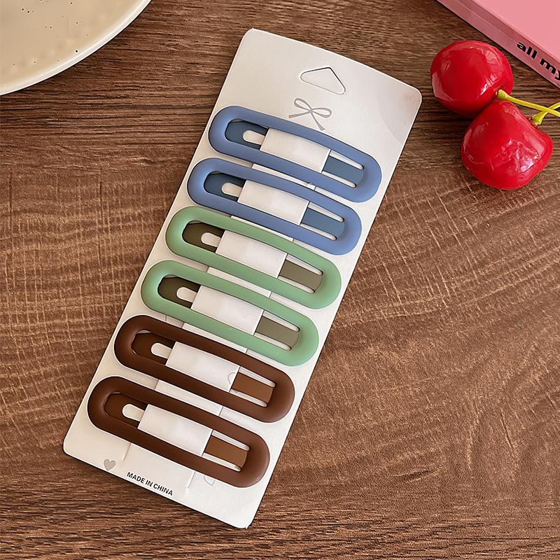 6Pcs Candy Color Wavy Hair Clip Women High-end Bangs Clip New Frosted BB Clip Simple Fresh Hairpin Girl Hair Accessories