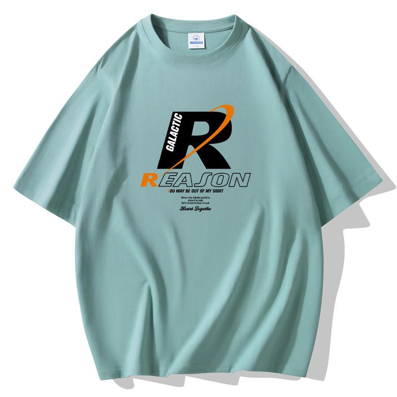 

Футболка с короткими рукавами Reason Pattern для мужчин, 100% хлопок, повседневная футболка, большой размер S озеро зеленый