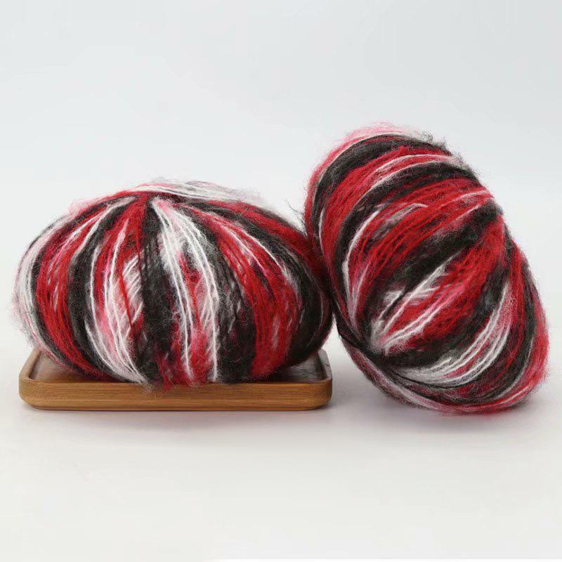 25g/Knäuel Mischfarbe Buntes Spezialgarn zum Handstricken Farbverlauf Handgefärbtes Mohar-Garn Gestrickter Pullover Schal Mütze Puppe