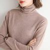 Women's High-Neck Solid Color Woolen Sweater - Slim Fit Knit Pullover for Autumn/Winter