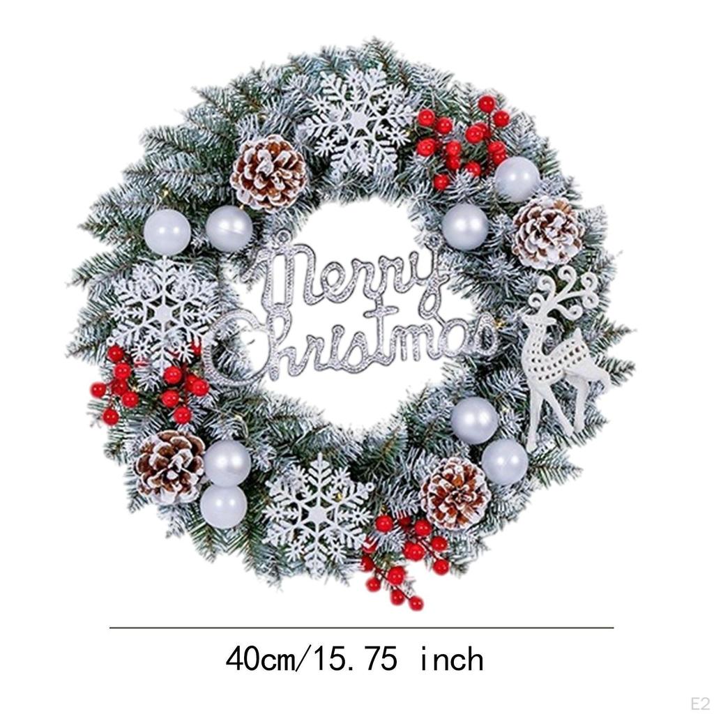 Christmas Wreath for Front Door, Holiday with Red Berries Decoration, Winter