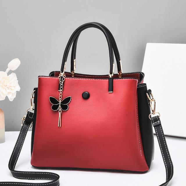 

Жіноча сумка Aliwood Trendy Brand Butterfly Велика місткість Елегантна сумочка зі шкіри Жіночі сумки через плече Tote Bolsos червоний