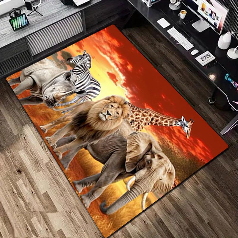 1Pc Animal World Print Rug - home decoration Carpet For Living Room Bedroom Flooring Computer Chair Area Rug