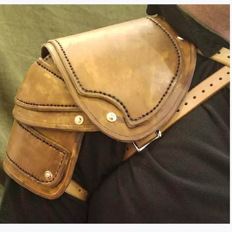 Medieval Viking Warrior Double Shoulder Armor - COSPLAY Halloween Prop чёрный