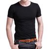 Stretch V-Ausschnitt Herren T-Shirt Unifarben Kurzarm T-Shirt für Herren Oberteile Tees Polyester Herren Strumpfhosen Schlanker Mann T-Shirt
