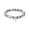 Chinese Style Blue and White Porcelain Bracelet Vintage Elastic Ceramic Bracelet Versatile Pretty Women's Bracelet Birthday Gift