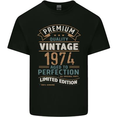 T-shirt da uomo in cotone leggero premium vintage per il 51° compleanno 1974