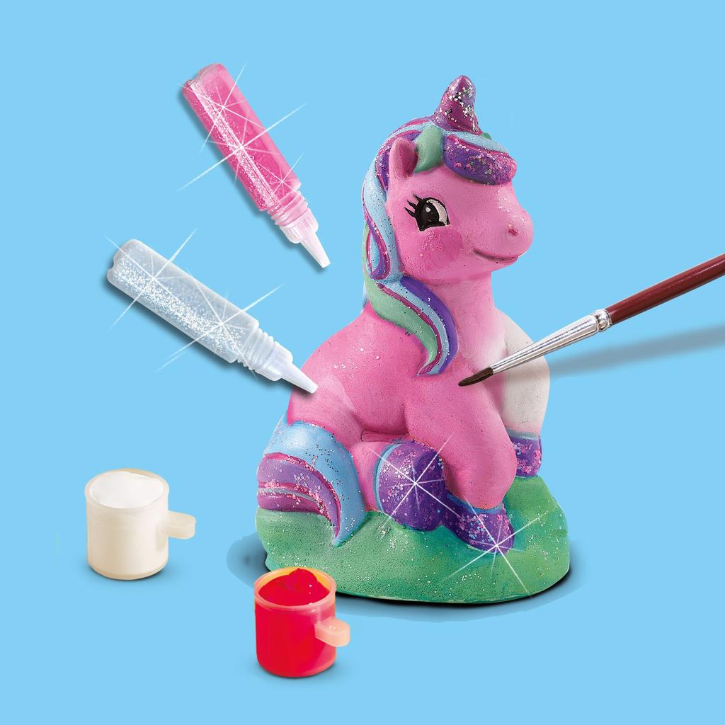 Moulage et peinture - ses creative - hobby pink - licorne - kit créatif enfant 3d - crée 3 licornes magiques - age : 5+