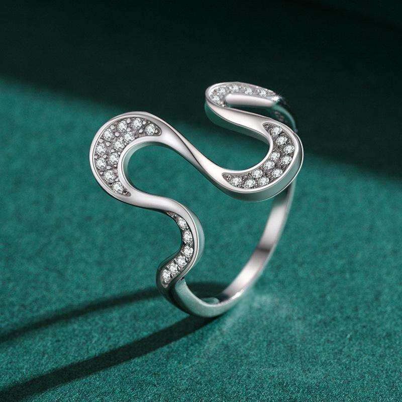 Tancise Klasický 925 Sterling Silver Zirkonový prsten Dámské šperky Svatební slib Party dárek
