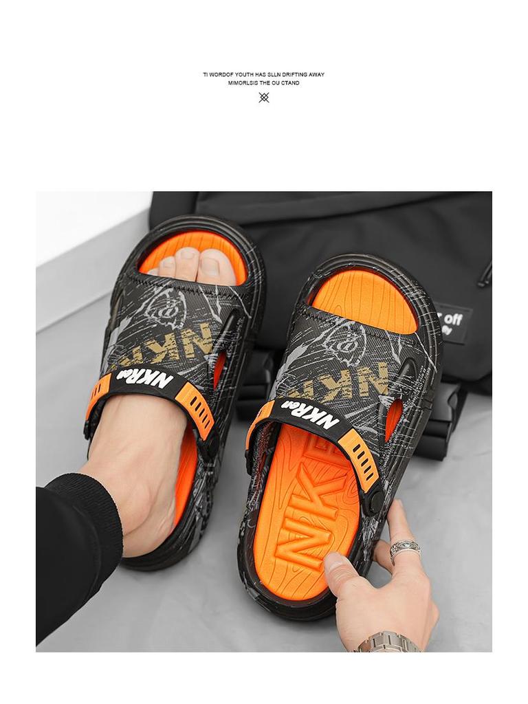 Men's Non-Slip Summer Sandals with Heel - Soft Sole Outdoor Beach Slippers, Plus Size.