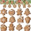 Christmas Gingerbread Man Wooden Pendant Ornament for Tree and Party Decor