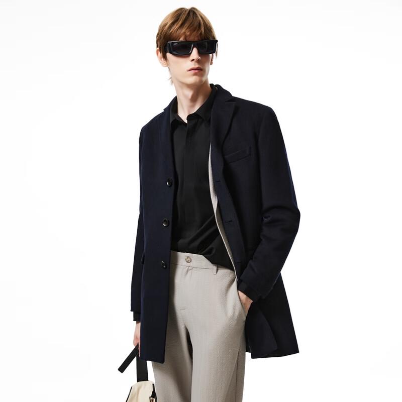 J.Lindeberg Men's Mid-Length Wool Single-Breasted Overcoat