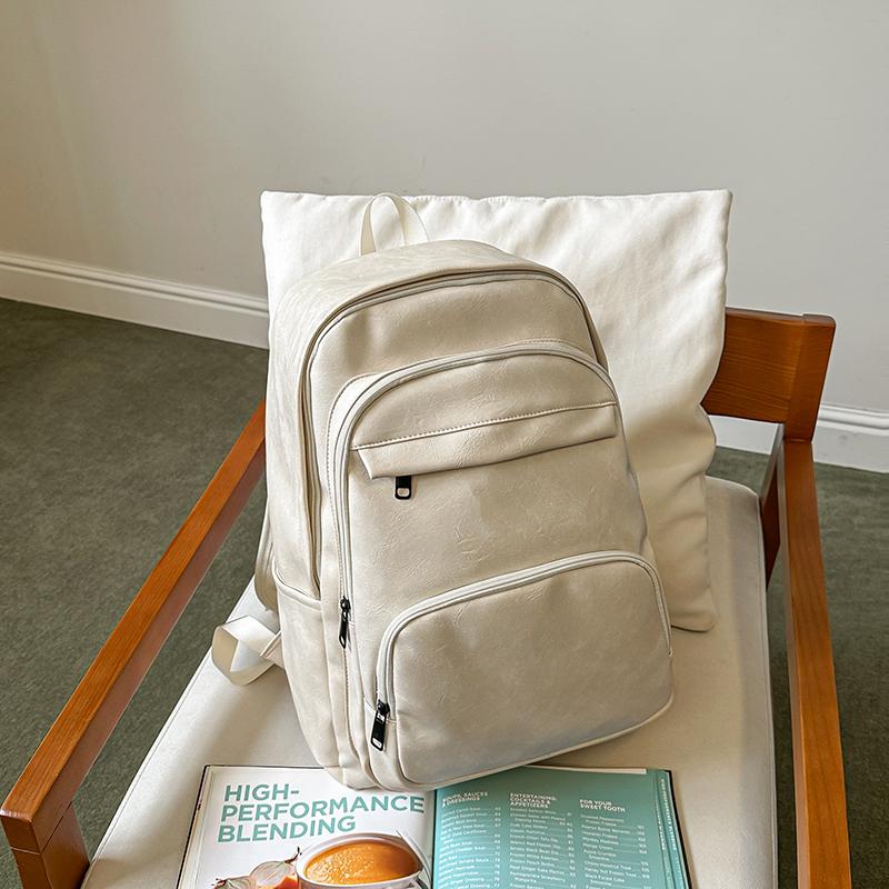 Student PU Schoolbag Large Capacity Backpack