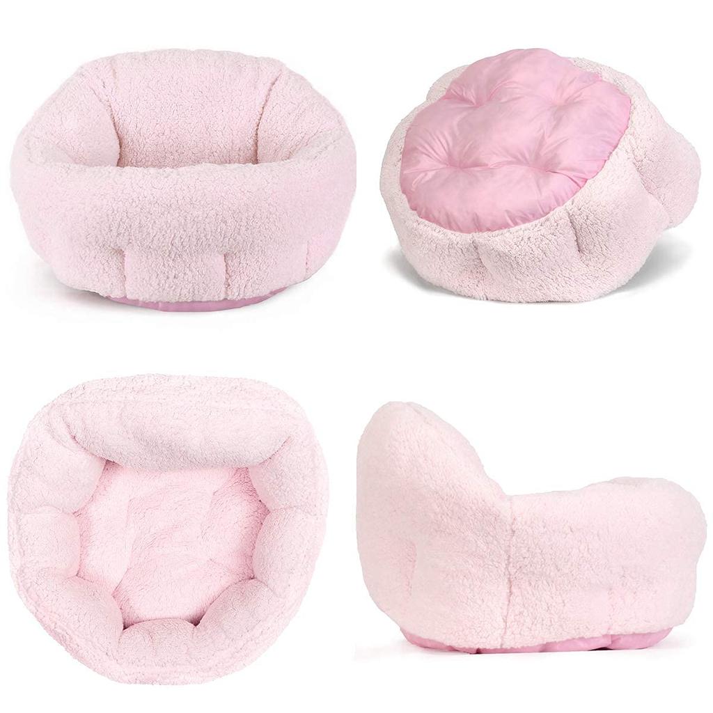 Washable Dog Bed for Winter for Small and Warm Official UK Elements Product (Perfect Cats, Dogs, Puppies) - Fluffy, Stretchy, Bed, (Pink)