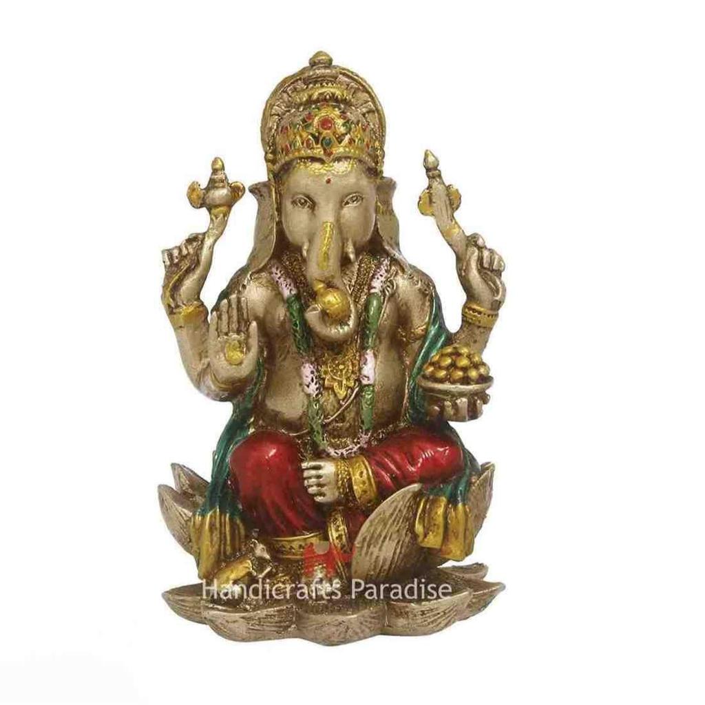 Ganesha Idol Symbol of Goodluck and Prosperity Hindu Religious Statue Showpiece Multicolor
