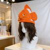 Adults Animal Hat Plush Clown Fish Hat, Halloween Clownfish Costume for Kids Adults, Cosplay Headwear Stage Performance Dress-up Party