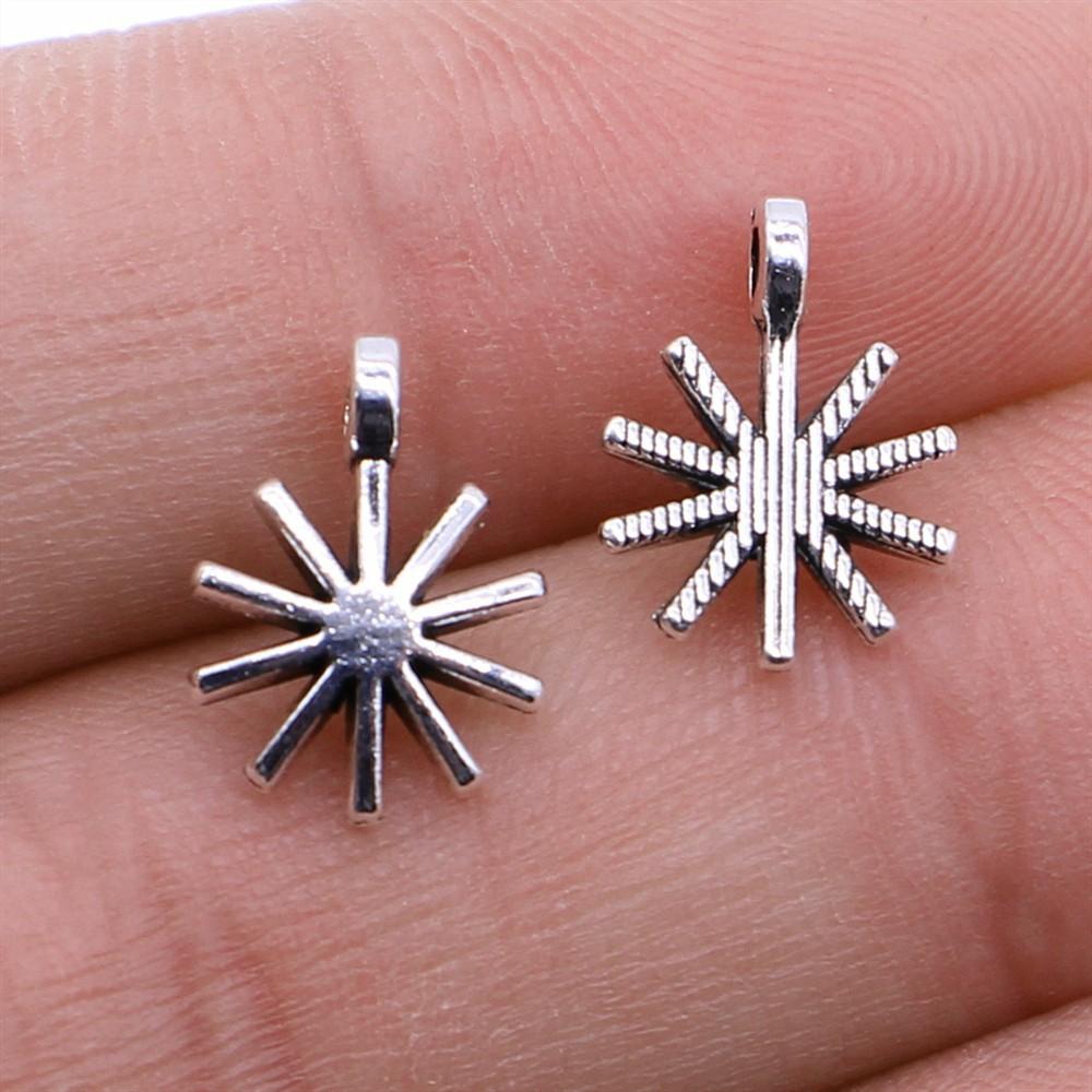 20 Stück Metall Zinklegierung Gemischte Größen Schneeflocken Anhänger Passend für Schmuck Weihnachtsanhänger Komponenten DIY Handgemachtes Basteln