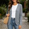 Women's Color Long Sleeve Cardigan Casual Knit Top for Everyday Wear