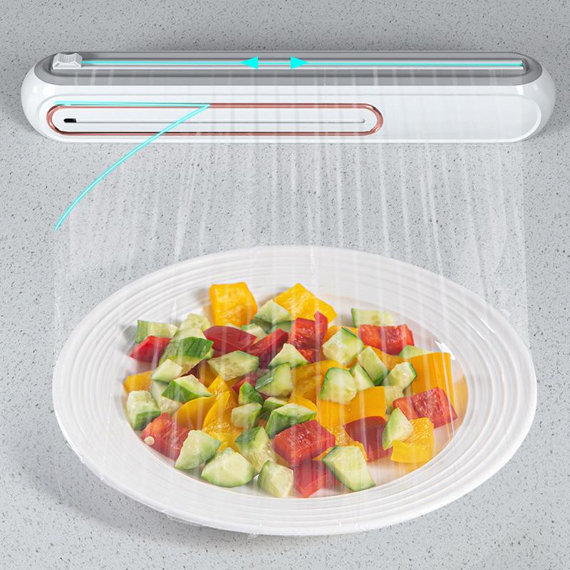 2in1 Magnetic Attraction Wrap Dispenser Cling Film Dispenser Cutter Saran Aluminum Foil Parchment Paper Injector Kitchen Tool