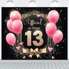 Elegant Pink Balloon Confetti Themed Banner Background Children's 13th Birthday Party Home Decoration Photography Background