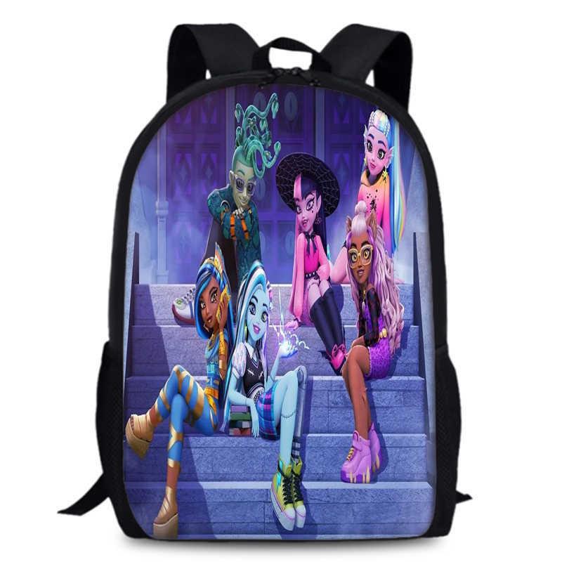 Monster High Unisex 15in Backpack Ergonomic Support Oxford Fabric Schoolbag