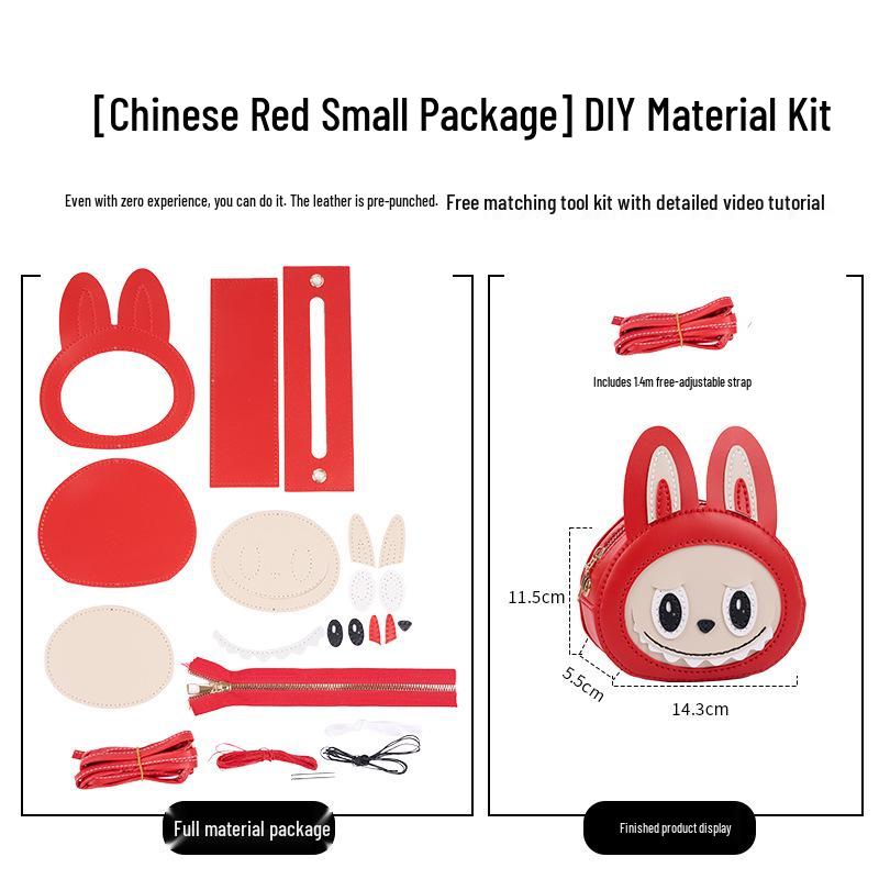 

DIY Kids Cute Labubu Knitted Coin Purse - Trendy Handmade Shoulder Bag