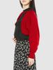 Jill by Jill Stuart Damen Flauschiger Cardigan Bolero, Rot, FR